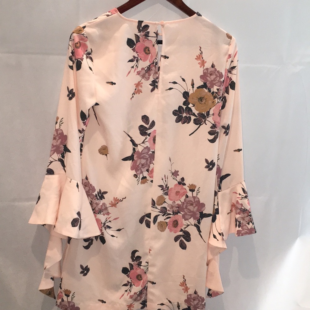 Leith Pink Floral Long Sleeve Tunic Top / Mini Dress | Size S - Picture 7 of 7